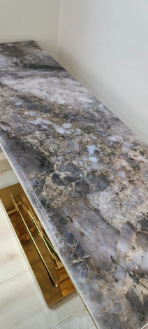 Стол-консоль IST-CASA Лира IST-806,120х40х76 см, темно-серый/золотой