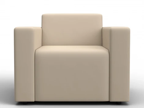 Кресло Лига-093 (ДСП,Брус,Фанера/Пластик/Экокожа/Бежевый) Лига Диванов 132465