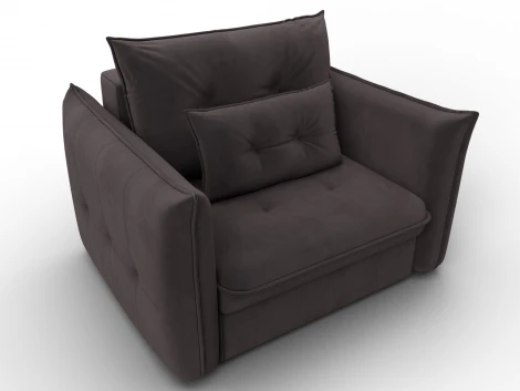 Кресло Лига-100 НПБ (ДСП,Фанера,Велюр/Коричневый) Лига Диванов 136998