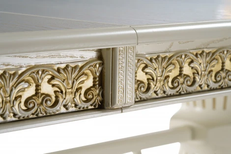 Стол деревянный Woodville Кассиль крем / золотая патина арт.615219