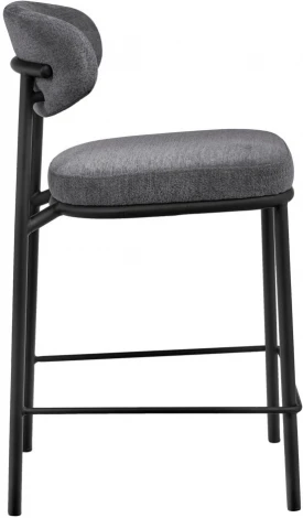 Стул полубарный Bradexhome Lucas 2 серый шенилл с чёрными ножками