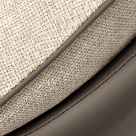 Комплект кресло Bradexhome HUG латте, экокожа, шенилл с оттоманкой латте, экокожа