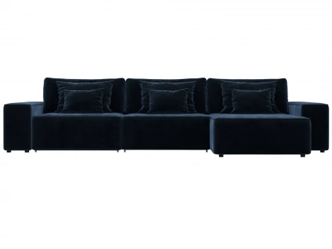 Диван угловой Лига-074 угол универсальный (ДСП/Пластик/Велюр/Синий) Лига Диванов 129868