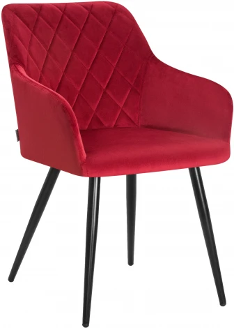 Стул обеденный ROBERT (черные матовые ножки, велюр V108-37 Бордовый)