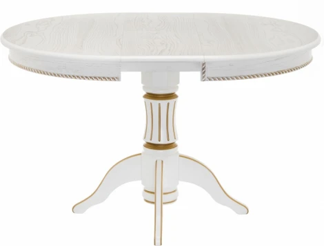 Стол деревянный Woodville Павия 100 молочный / золотая патина арт.615197
