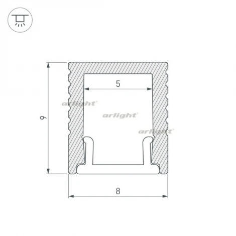Профиль SL-MINI-8-2000 ANOD BLACK (Алюминий) 030514 Arlight SL-MINI