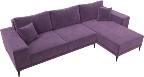 Диван угловой Льюес правый (Сиреневый/Микровельвет) Лига Диванов арт.122406