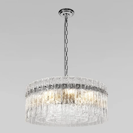 Подвесная люстра Loft It Nevada 10297/600 Nickel (220V, хрусталь, на цепи, круглые)