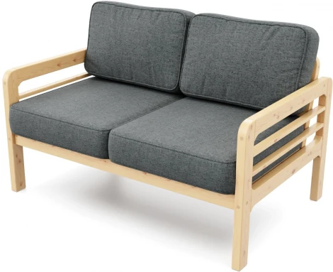 Диван Arsko прямой Бергер М сосна рогожка черная