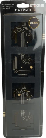 Рамка на 4 поста (черный) Stekker Катрин 49603