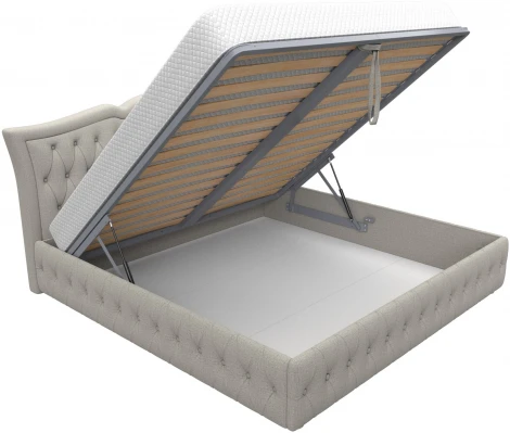 Кровать интерьерная Герда 200 (Бежевый/Рогожка) Лига Диванов арт.123070