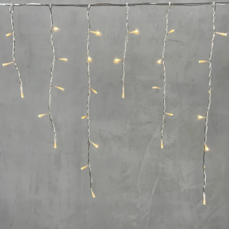 Гирлянда Бахрома 3,1 x 0,5 м тепло-белая 24В, 150 LED, провод прозрачный  ПВХ, IP54 Laitcom PIL150-10-1WW