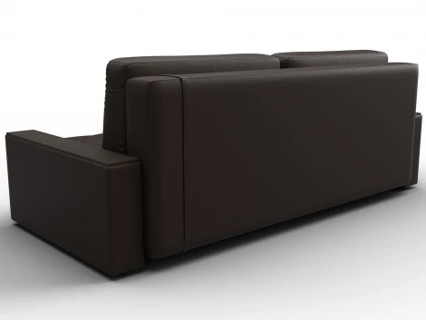 Диван прямой с декором Лига-096 НПБ (ДВП,ДСП,ЛДСП,Брус,Фанера/Пластик/Экокожа/Коричневый,Бежевый) Лига Диванов 133429