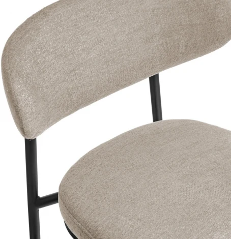 Стул Bradexhome Lucas 2 латте шенилл с чёрными ножками