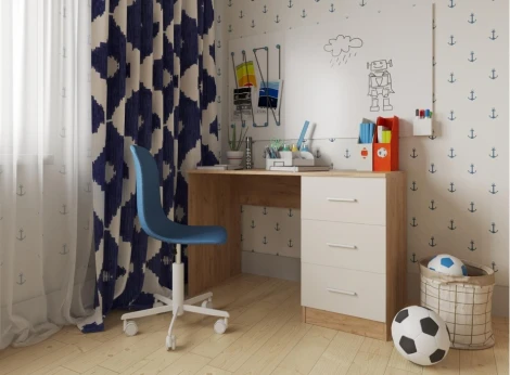 Письменный стол Woodville Бишоп 3 дуб крафт золотой / кашемир 559237