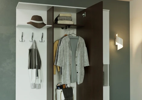 Готовая прихожая Бертра (Бертра венге / белый) Woodville арт.593711