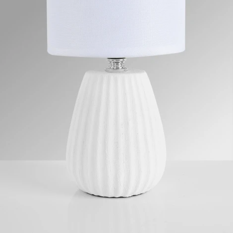 Настольная лампа Lumion Asela 8159/1T белый, керамика/текстиль E14 1*40W 220V (выключатель, круглые)