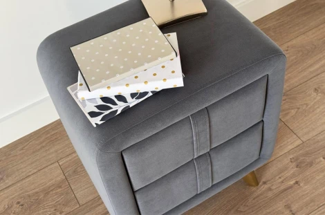 Тумба прикроватная Софи 2 Mebelson (Ткань,Пластик/Графит) арт.TM-001.2.2171