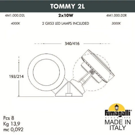 Архитектурная подсветка Fumagalli Tommy 4M1.000.000.LXD2L (220V, IP66)