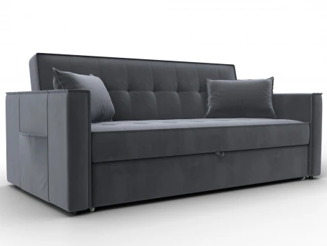 Диван прямой Лига-104 (160) (ЛДСП,Брус,Фанера,Велюр/Серый) Лига Диванов 134887