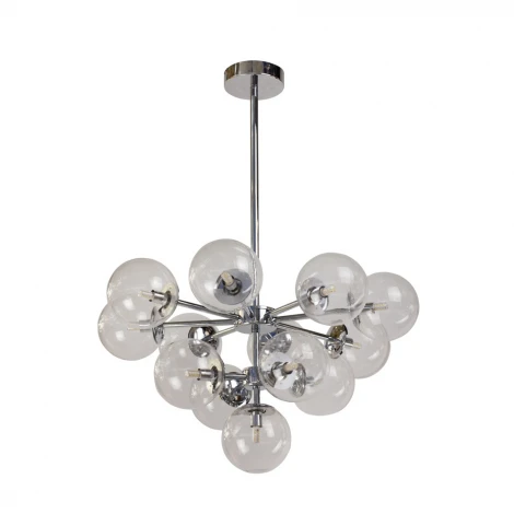 Потолочная люстра на штанге AM Group AM490 CH (220V, шар, молекулы)