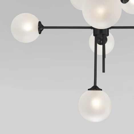 Потолочная люстра Wi-Fi на штанге Eurosvet Volver 50383 черный (220V, управление смартфоном, голосовое управление, умный дом - Minimir Home, Алиса, Маруся, Салют, шарики)