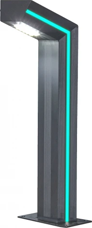 Наземный уличный светильник Kink Light Такоми 09207-F(220V),16(07) серый, с декоративной зеленой подсветкой 220V Led 10W (IP65)