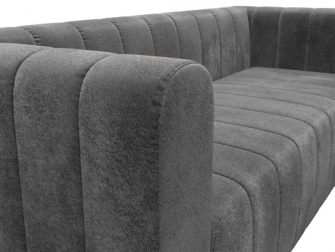 Диван прямой Лига-073 (ДСП,Фанера/Пластик/Велюр/Серый) Лига Диванов 129997