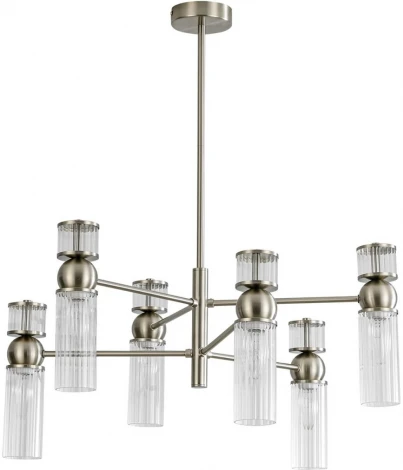 Потолочная люстра на штанге Lumion Denver 8277/6 сатин никель/прозрачный, металл/стекло Е14 6*40W 220V