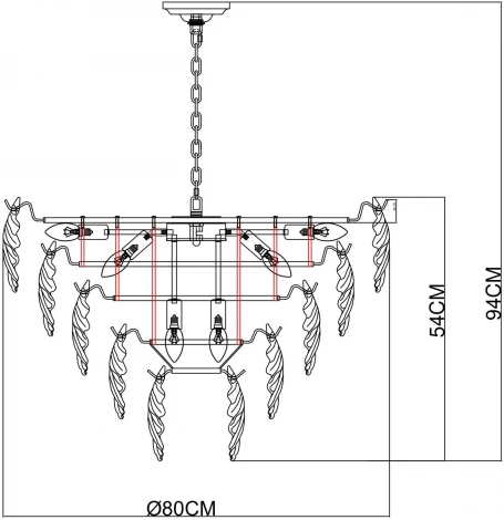 Подвесная люстра Arte Lamp Lilly A4070LM-12GO (220V, на цепи)