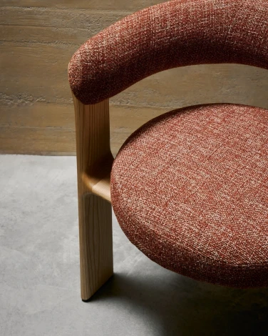 Granite Стул на 3 ножках из терракотового шенилла и массива ясеня в натуральной отделке La Forma (ex Julia Grup) арт.207761