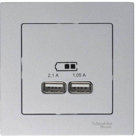 Розетка встраиваемая USBх2 (жемчужный) Systeme Electric AtlasDesign ATN000433