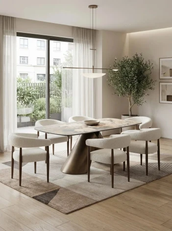 Стул БОНСАЙ (BONSAI), цвет СВЕТЛО-БЕЖЕВЫЙ CLOUD-113, букле / ОРЕХ , ®DISAUR M-City 64850