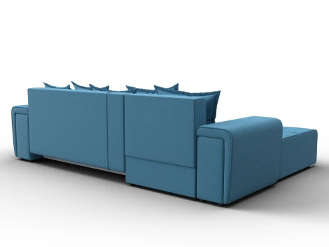 Диван угловой Лига-121 левый угол (ДСП,Брус,Рогожка/Голубой) Лига Диванов 137343L