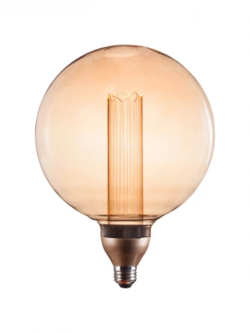 Лампочка светодиодная диммируемая прозрачный/бежевый шар E27 8W Hiper Vein HL-2252