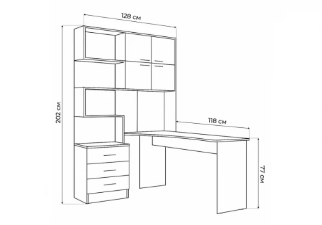 Компьютерный стол Эльброни правый кашемир 664907