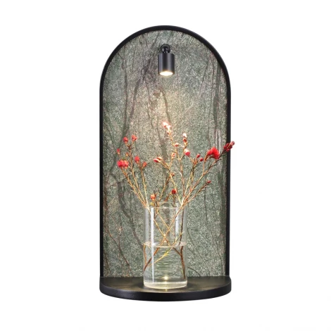 Настенный светильник светодиодный с полкой Odeon Light Giardino 7176/3WL темно-зеленый/черный/мрамор/металл IP20 LED 3W 250Лм 3000K 220V