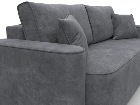 Диван прямой Лига-118 НПБ (ДСП,ЛДСП,Брус,Фанера,Велюр/Темно-серый) Лига Диванов 137068