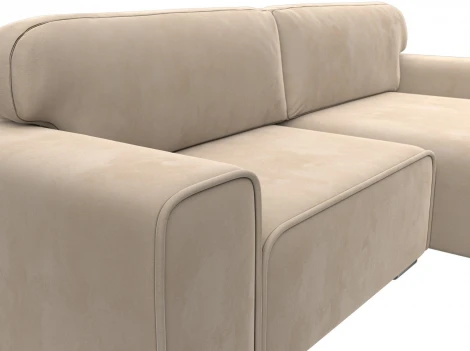 Диван угловой Лига-029 правый угол (Бежевый/Велюр) Лига Диванов арт.121924