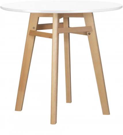 Стол обеденный ALBERT'80 (белая столешница, основание светлый бук)