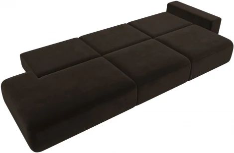 Диван прямой Лига-036 НПБ Модерн Лонг подлокотник справа (Коричневый/Микровельвет) Лига Диванов арт.121349