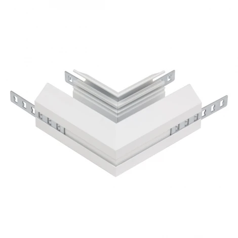Угловой соединитель горизонтальный для шинопровода с закладным профилем белый для натяжного потолка ПВХ AM Group AM540 WH SMART
