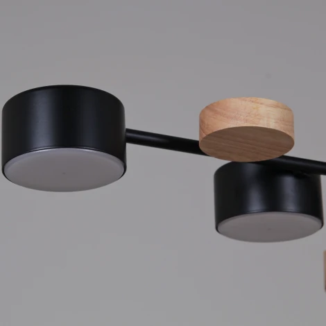 Потолочная люстра на штанге Reluce 03758-0.3-10 BK+WOOD GX53