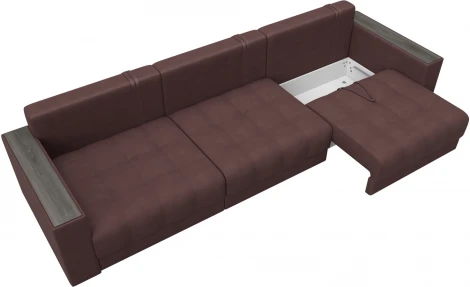 Диван прямой с декором Лига-049 НПБ Лонг Лига Диванов (Замша) арт.128443