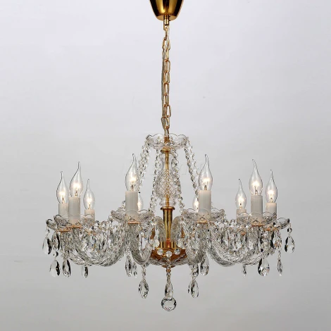 Подвесная люстра Favourite Monreal 1735-10P (220V, хрусталь, на цепи, подсвечник, свеча)
