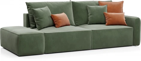 ПОРТЛЕНД  Диван прямой с банкеткой зеленый D1 furniture арт.AAA41669003