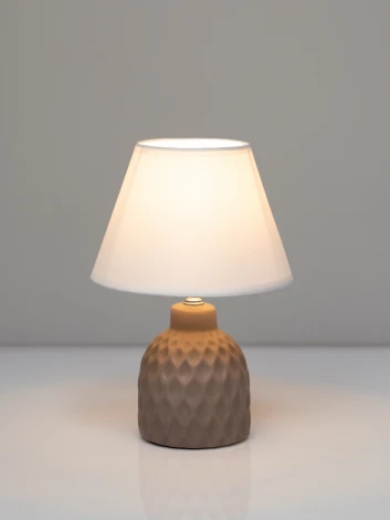 Настольная лампа Rivoli Muriel 7550-502 1 х Е14 40 Вт керамика бежевая с абажуром