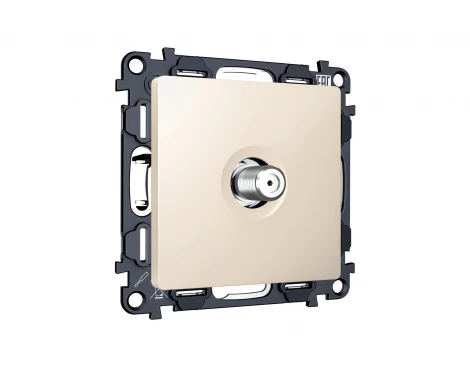 Комплект механизма ТВ-розетки SAT встраиваемый (бежевый матовый) Ambrella Volt QUANT MA333050