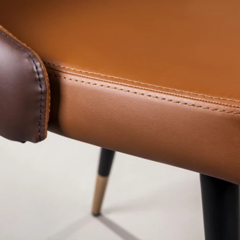 Стул Lucas, экокожа коричневый, золотистый декор на ножках Top Concept LUCAS 2000000000299