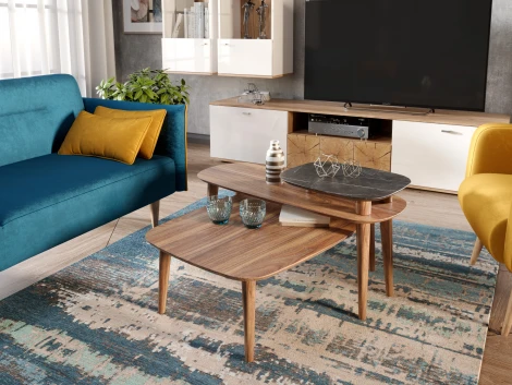 Стол журнальный Тип 4, высокий, мрамор чёрный, Любимый дом